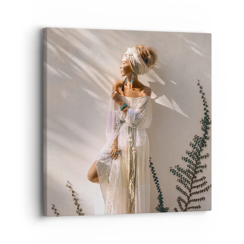 Tablou pe pânză - Soarele și fata - 30x30 cm