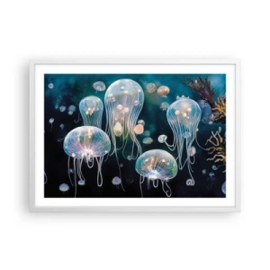 Poster în ramă albă - Balul subacvatic - 70x50 cm