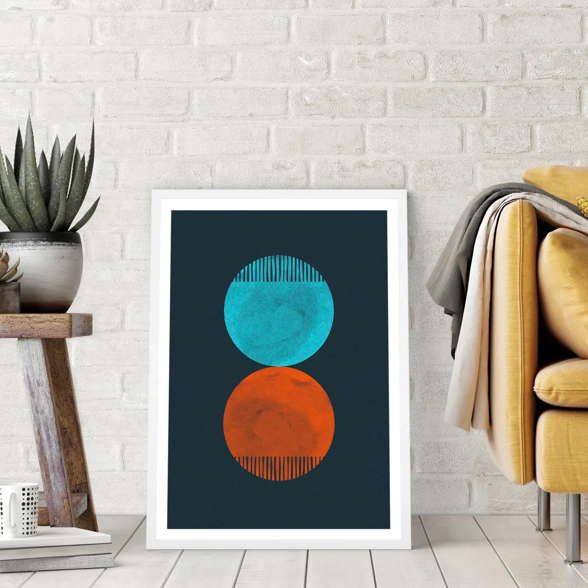 Poster în ramă albă - Doar geometrie? - 40x50 cm