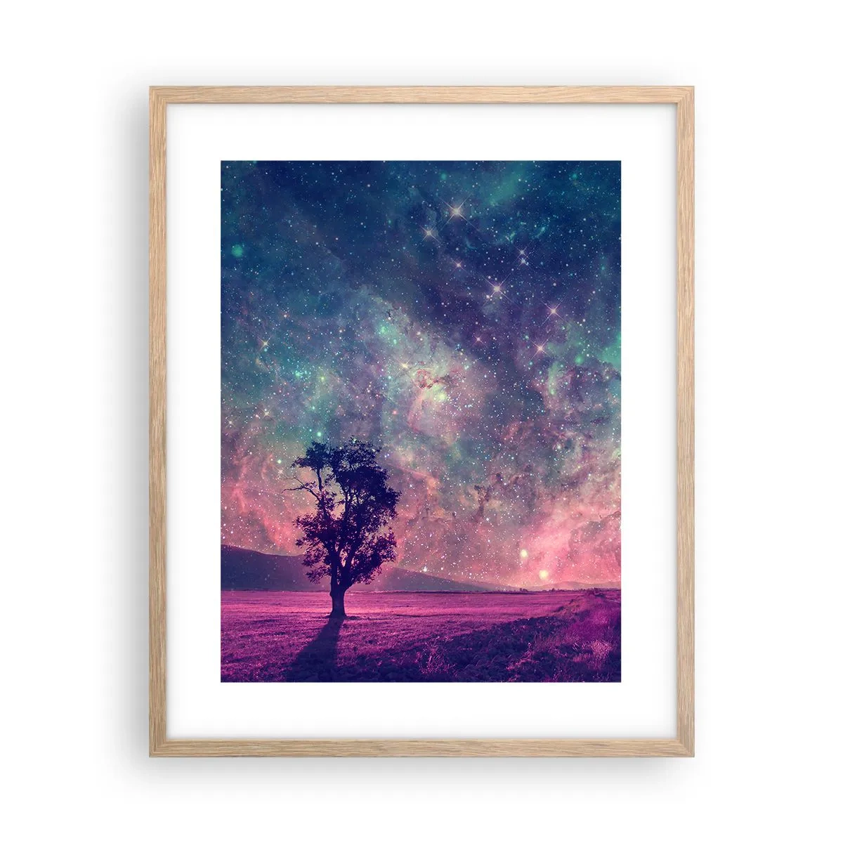 Poster în ramă de stejar deschis - Sub un cer magic - 40x50 cm