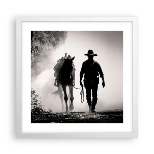Poster în ramă albă - Texas de dimineața - 40x40 cm