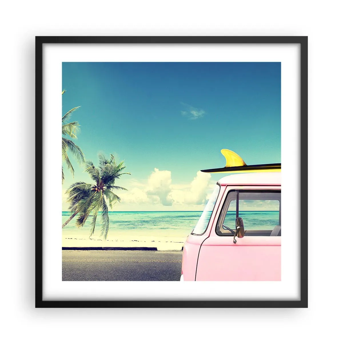 Poster în ramă neagră - Să înceapă vacanța - 50x50 cm