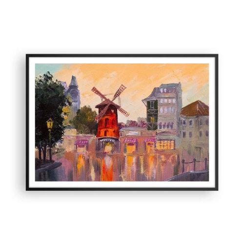 Poster în ramă neagră - Icoane pariziene - Moulin Rouge - 100x70 cm