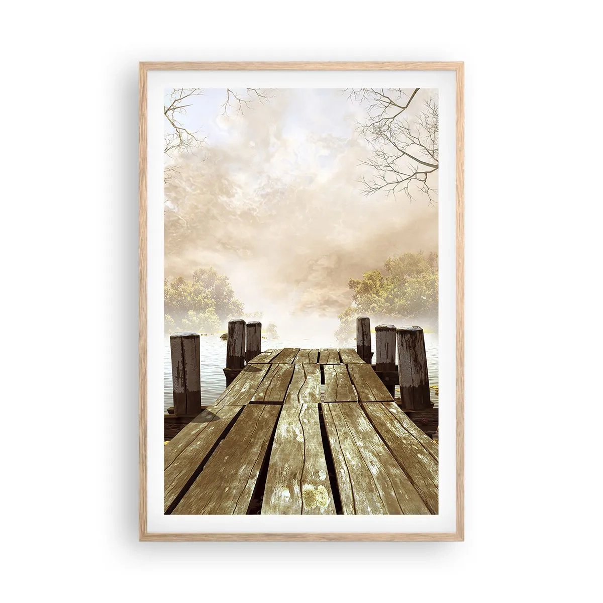 Poster în ramă de stejar deschis - Tristețea blândă a toamnei - 61x91 cm