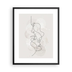 Poster în ramă neagră - Încurcați într-o îmbrățișare - 40x50 cm