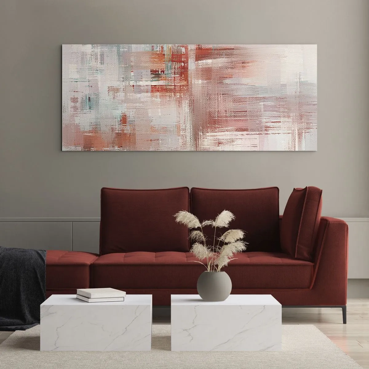 Tablou pe sticlă - În ceață. Dar roz - 100x40 cm