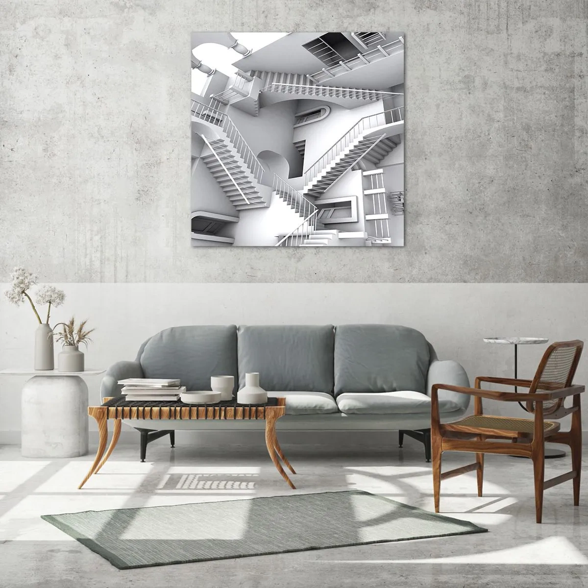 Tablou pe sticlă - Paradoxurile spațiului - 60x60 cm