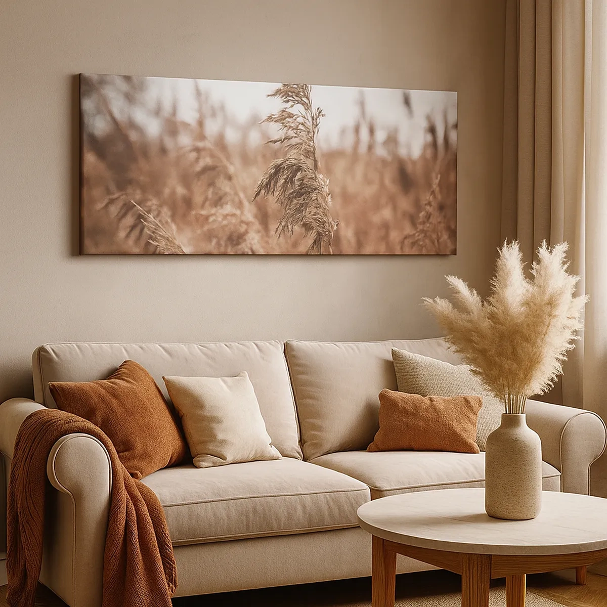 Tablou pe pânză - Toamna pe câmpuri - 30x30 cm