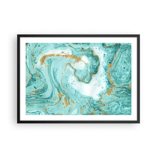 Poster în ramă neagră - Sub marele val al perioadei Edo - 70x50 cm