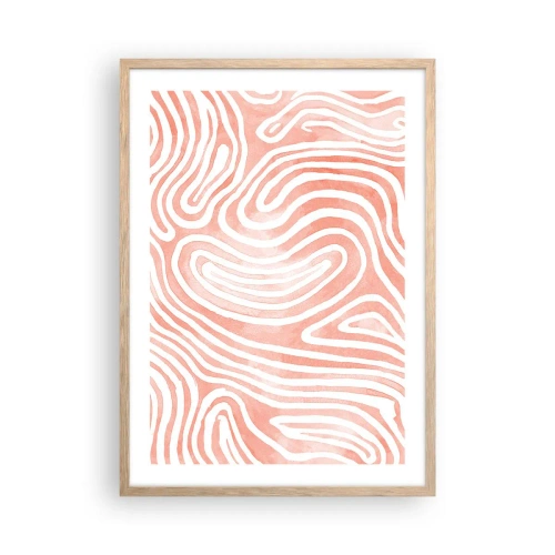 Poster în ramă de stejar deschis - Într-un labirint de coral - 50x70 cm