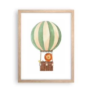 Poster în ramă de stejar deschis - Călătoriile lui Leon - 30x40 cm