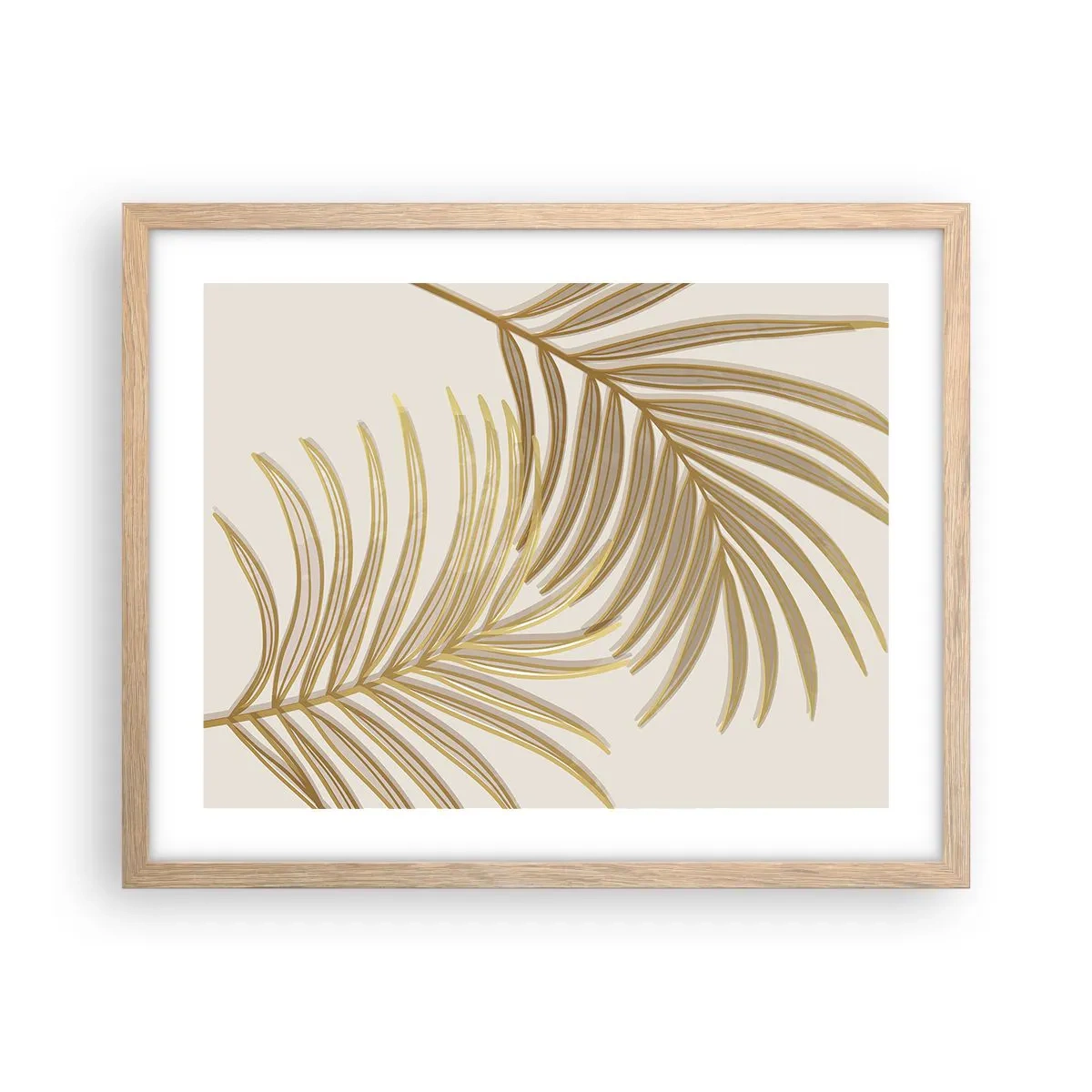 Poster în ramă de stejar deschis - Palmier de aur! - 50x40 cm