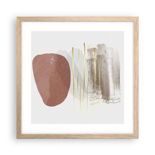 Poster în ramă de stejar deschis - Colonadă abstractă - 40x40 cm