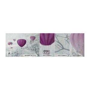 Mostră tapet Premium Canvas - Ca niște nave pe cer - Abstracția, Zborul cu balonul, Grafică - 100x30 cm