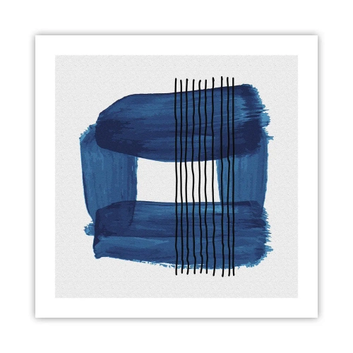 Poster - Compoziție albastru-negru - 50x50 cm