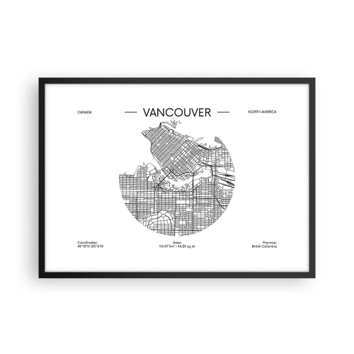 Poster în ramă neagră - Anatomia Vacouverului - 70x50 cm