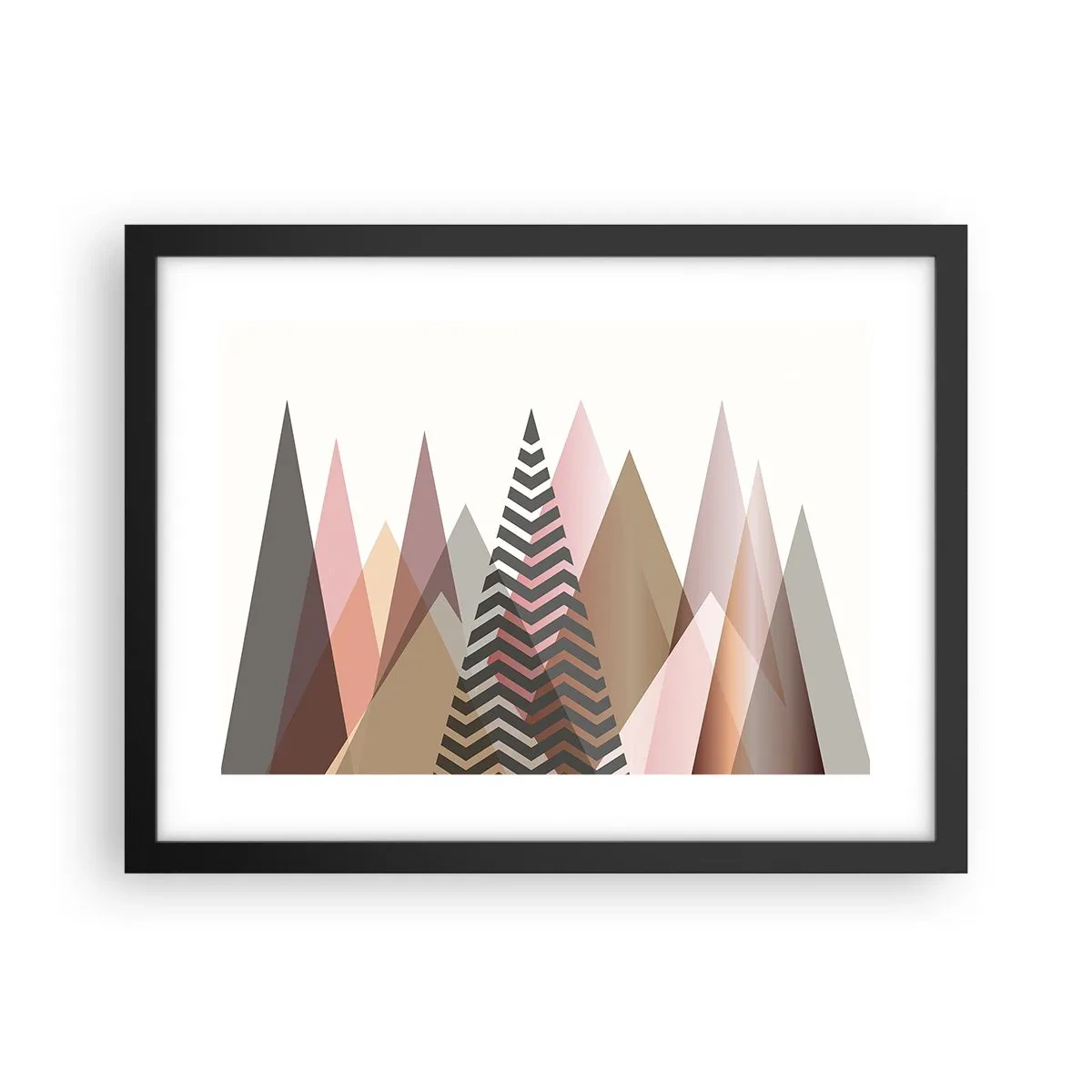 Poster în ramă neagră - Construcție piramidală - 40x30 cm