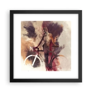 Poster în ramă neagră - În forme de marmură sufletul ciclist - 30x30 cm