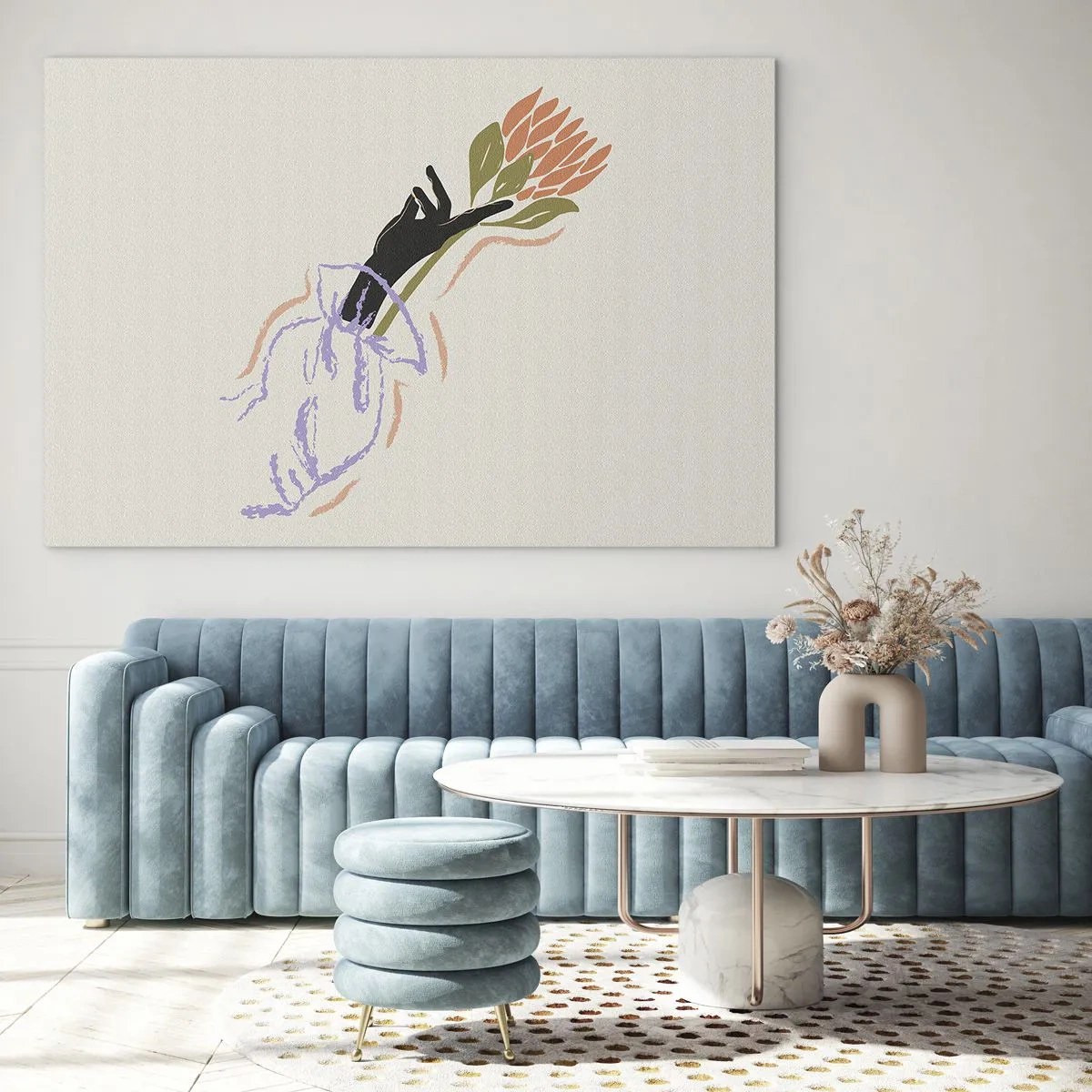 Tablou pe sticlă - Atingere surorială - 100x70 cm
