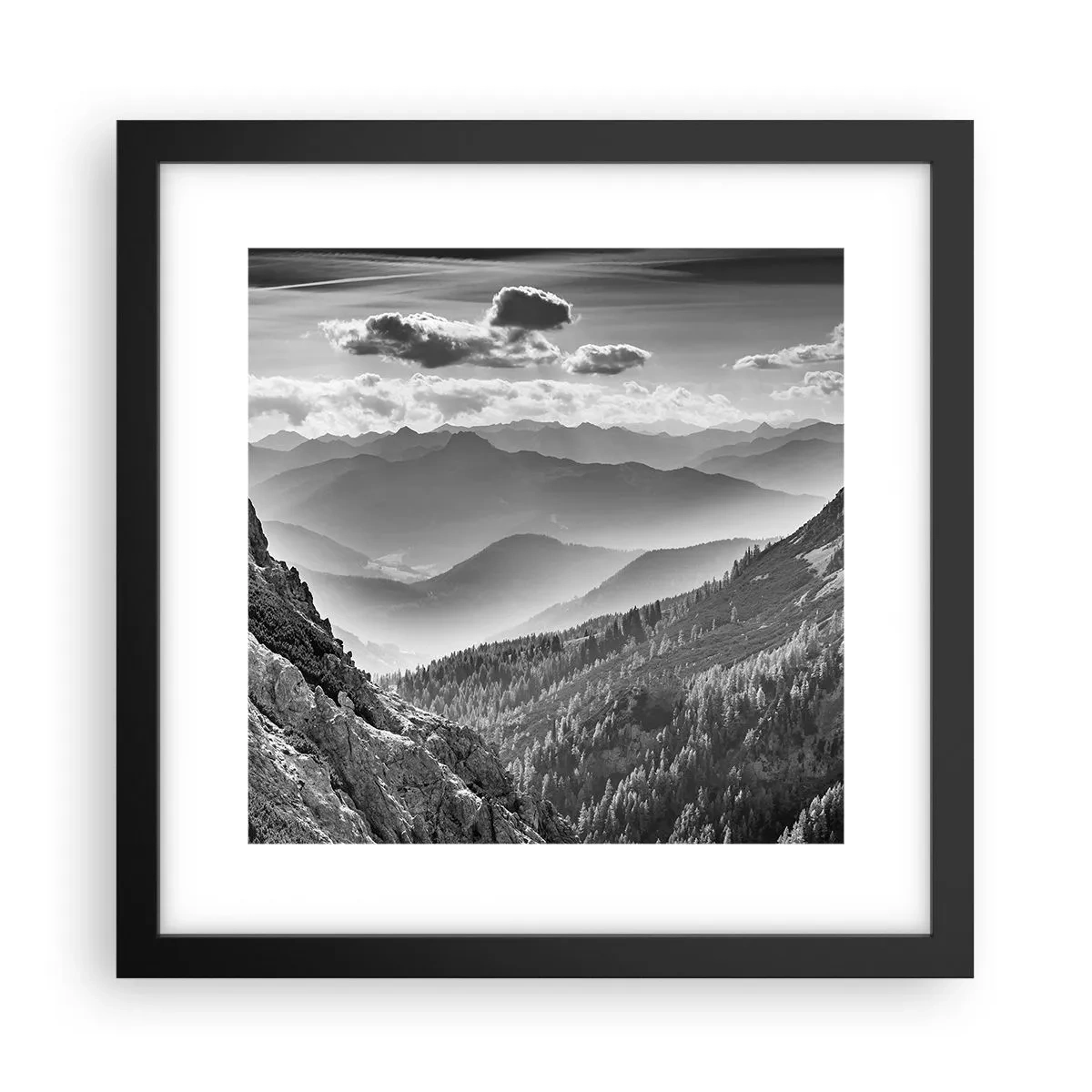 Poster în ramă neagră - Dincolo de orizont - 30x30 cm