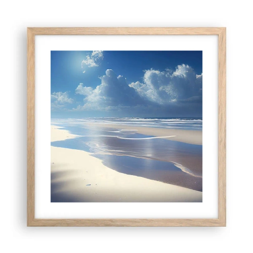 Poster în ramă de stejar deschis - Vacanță în paradis - 40x40 cm