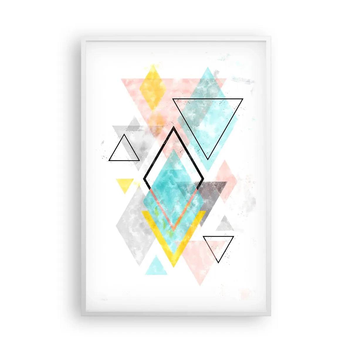 Poster în ramă albă - Joc geometric - 61x91 cm