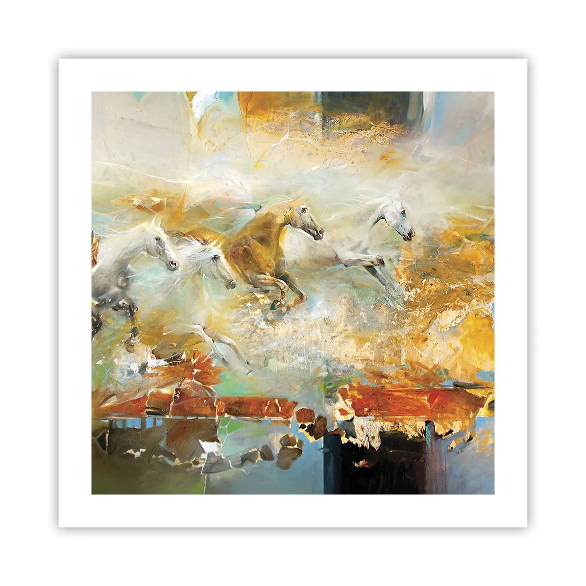 Poster - Galopând prin lumină - 50x50 cm