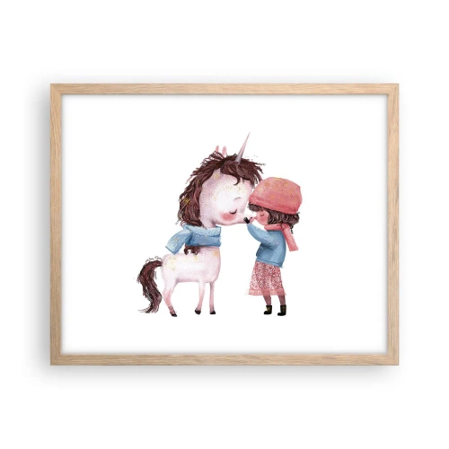 Poster în ramă de stejar deschis - O poveste de iarnă - 50x40 cm