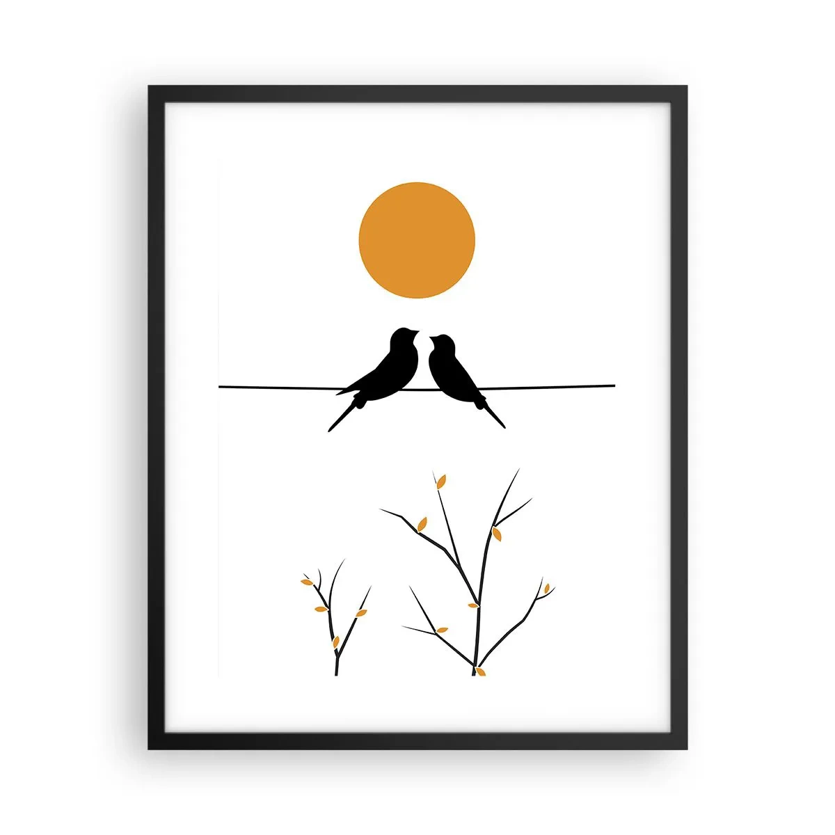 Poster în ramă neagră - Seară cu privighetori - 40x50 cm