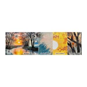 Mostră tapet Premium Canvas - Atmosferă de toamnă - Peisaj, Râu, Copaci - 100x30 cm