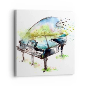 Tablou pe pânză - Încântat de muzică - 30x30 cm