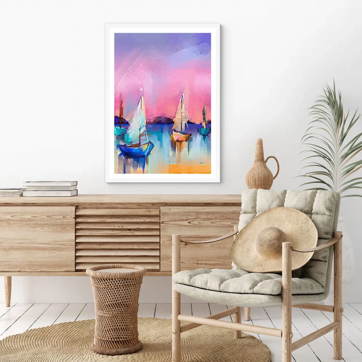 Poster în ramă albă - Direcția: ape largi - 50x70 cm