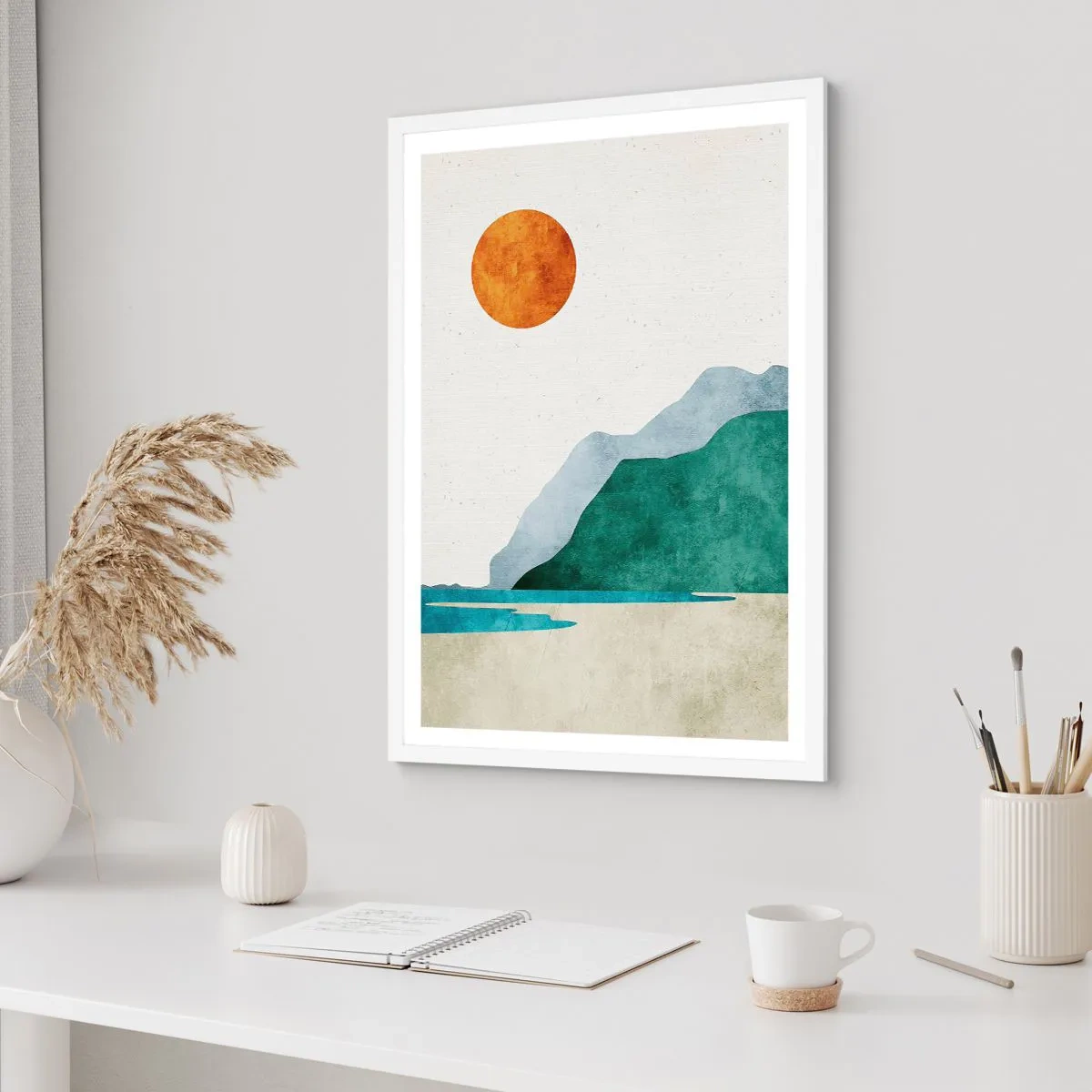Poster în ramă albă - Peisaj așa cum ar trebui să fie - 30x40 cm
