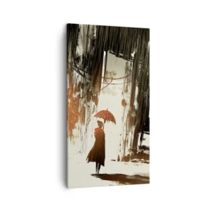 Tablou pe pânză - Poezia umbrelei roșii - 45x80 cm