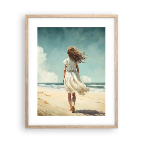 Poster în ramă de stejar deschis - Vreau să întâlnesc soarele și vântul - 40x50 cm