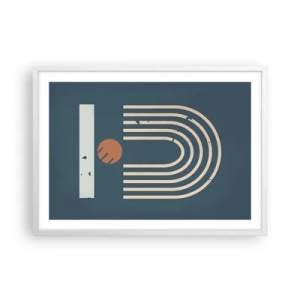 Poster în ramă albă - Geometrie în funcție de rodie - 70x50 cm