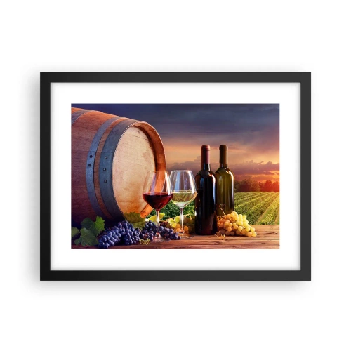 Poster în ramă neagră - Aici viața are un gust - 40x30 cm