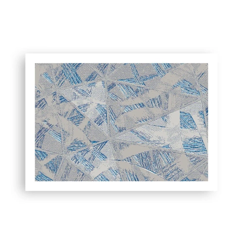 Poster - Într-un labirint de gri-albastru - 70x50 cm