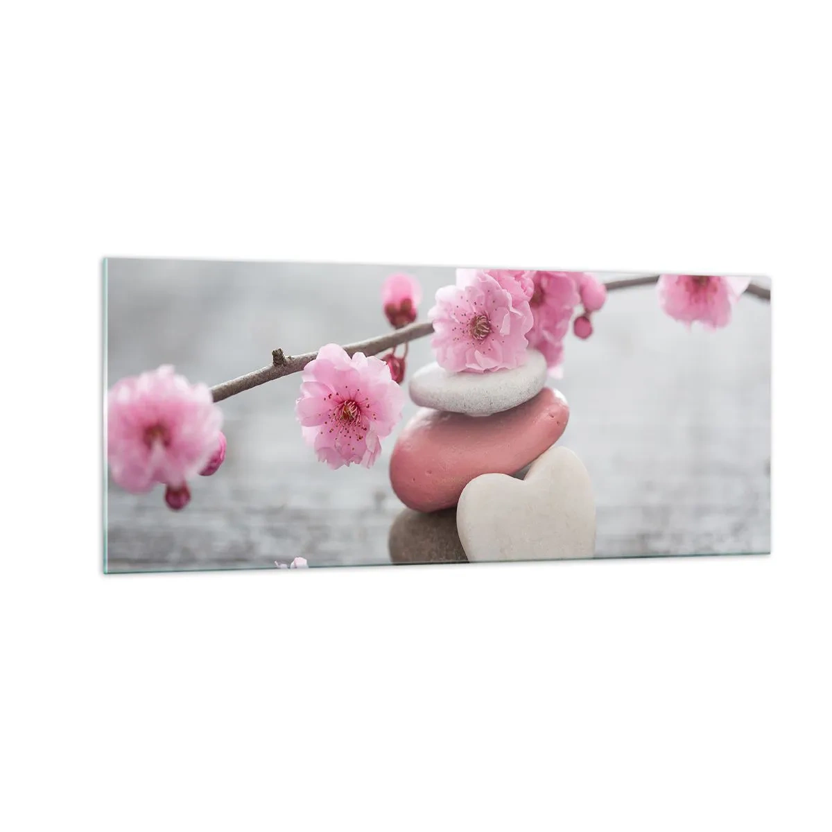Tablou pe sticlă - Fericirea florilor de cireș - 100x40 cm