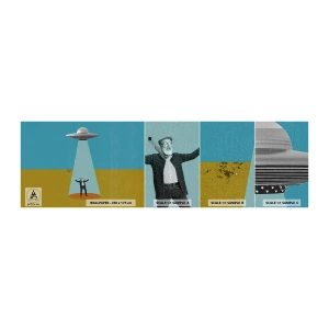 Mostră tapet autocolant Deluxe Sticker - Întâlnire de gradul III - OZN, Artă Modernă, Suprarealism - 100x30 cm