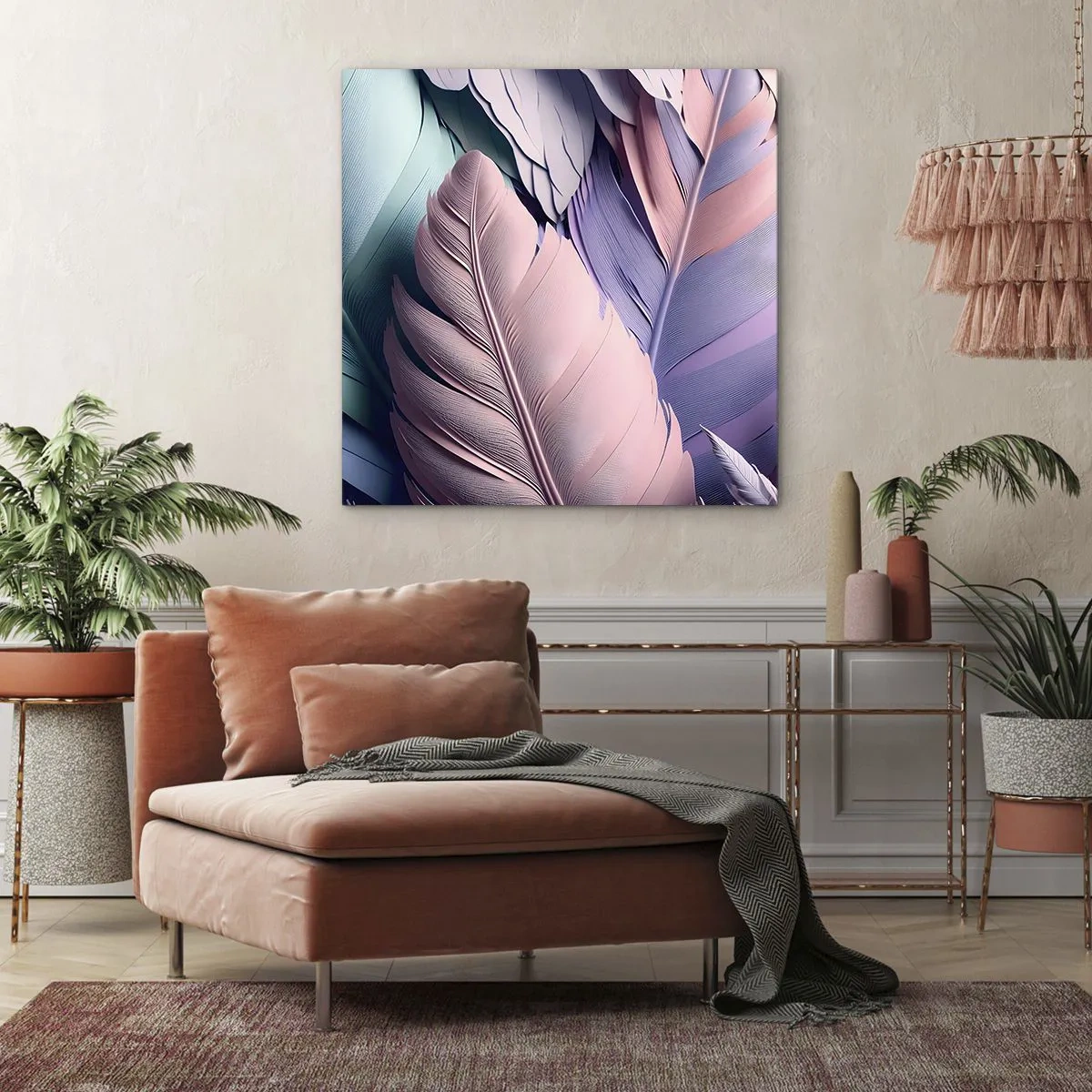 Tablou pe pânză - Eleganța păsărilor - 60x60 cm