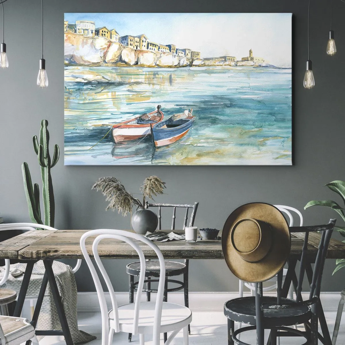 Tablou pe pânză - Peisaj în azur - 120x80 cm