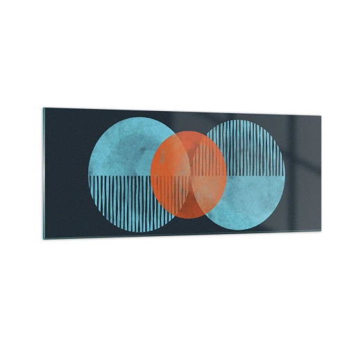 Tablou pe sticlă - Compoziție simetrică - 100x40 cm