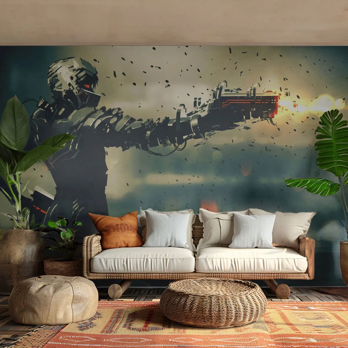 Tapet Standard Eco - Armă letală - propriul tău Terminator - Abstracția, Fantezie, Viitorul Războinic - 400x280 cm