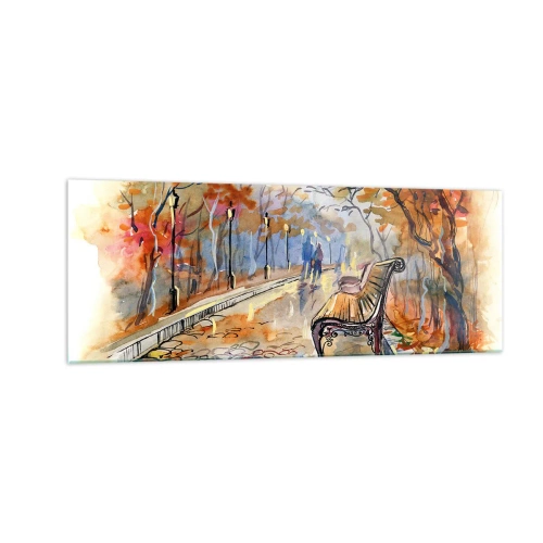 Tablou pe sticlă - Pășim împreună în toamnă - 140x50 cm