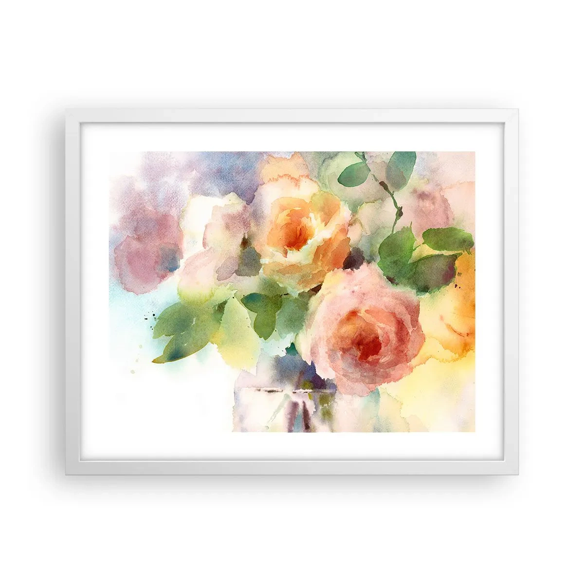 Poster în ramă albă - Delicat ca o acuarelă - 50x40 cm