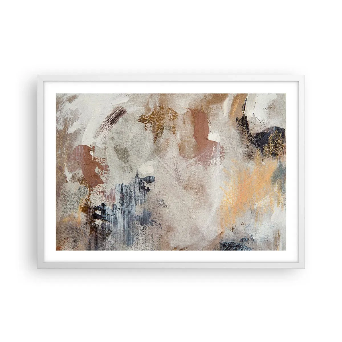 Poster în ramă albă - Abstracție cețoasă - 70x50 cm