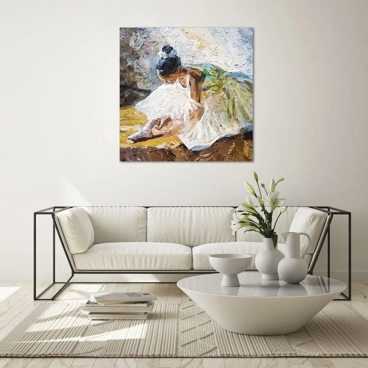 Tablou pe sticlă - Dintr-un tablou de Degas - 30x30 cm