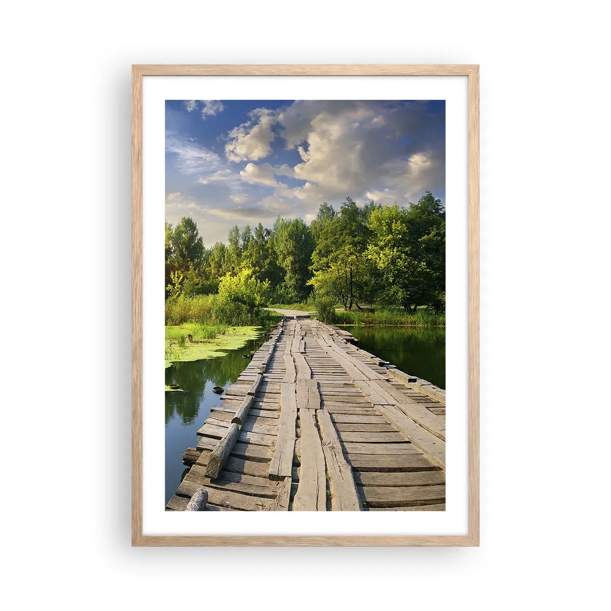 Poster în ramă de stejar deschis - Vară, vară peste tot - 50x70 cm