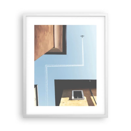 Poster în ramă albă - Deasupra labirintului urban - 40x50 cm